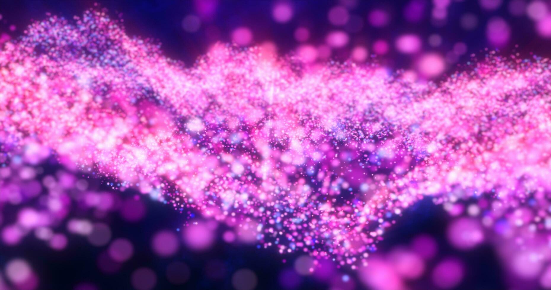 Purple waves from energy particles magical glowing high tech futuristic light dots abstract background photo