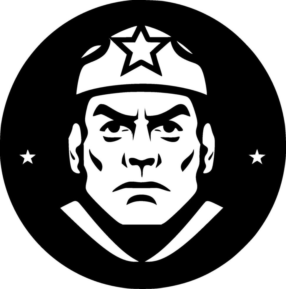 Military, Black and White Vector illustration