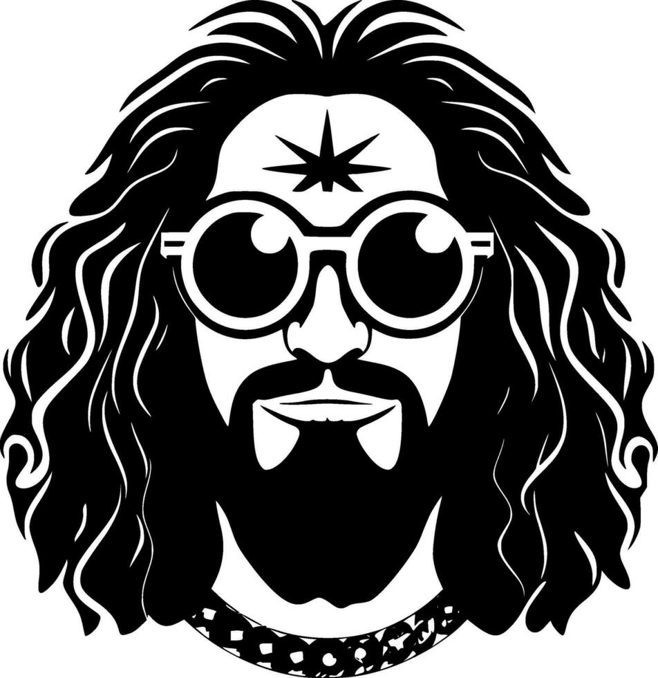 Hippie - High Quality Vector Logo - Vector illustration ideal for T-shirt graphic