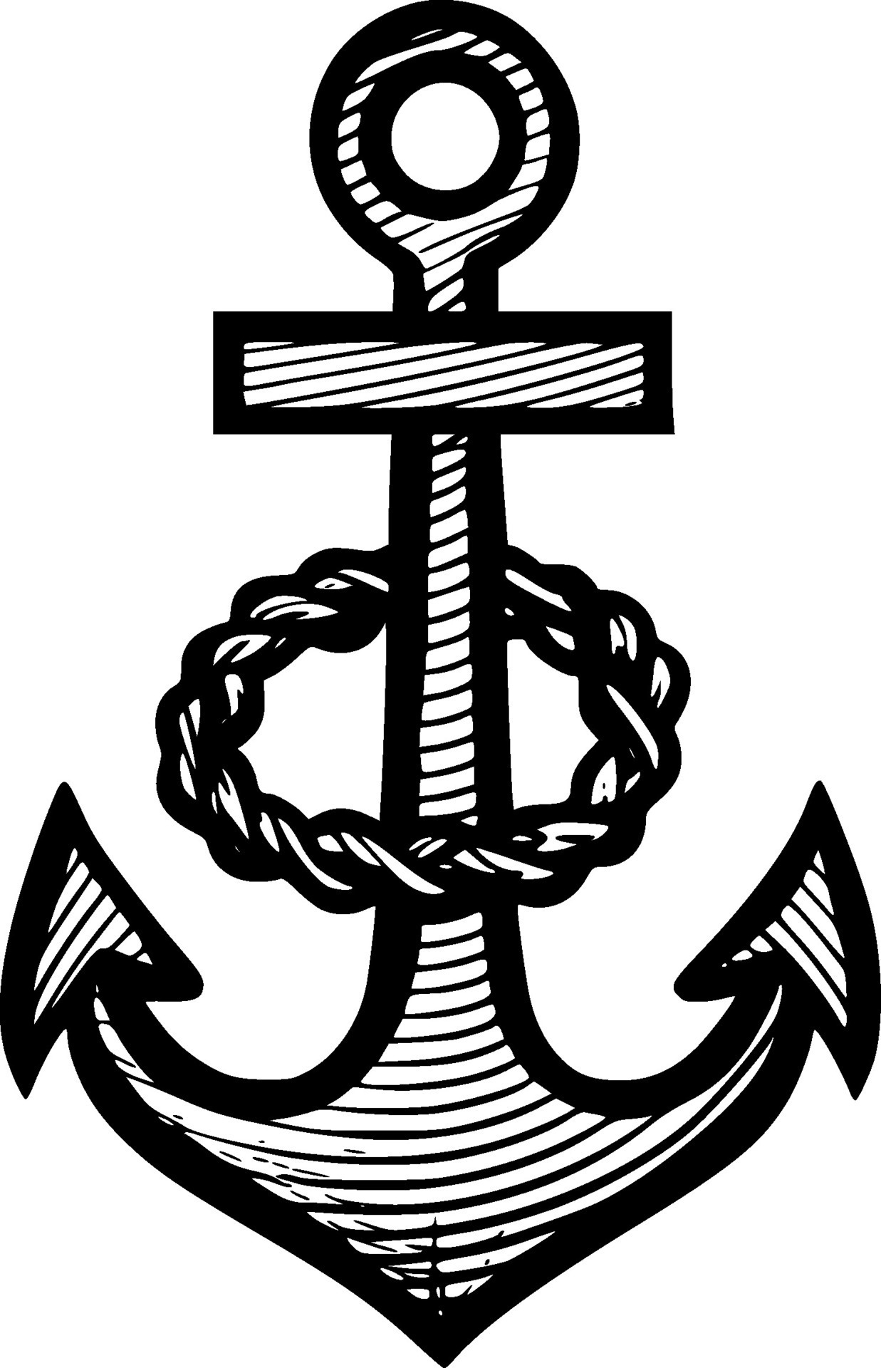Anchor - Black and White Isolated Icon - Vector illustration 26736046