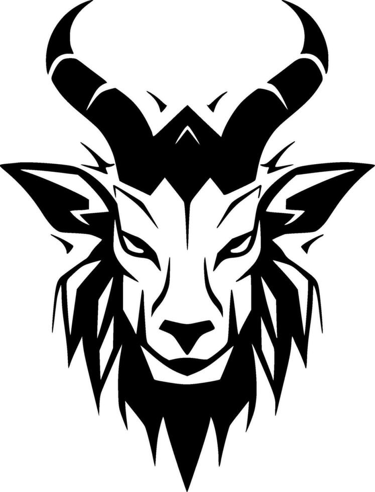 Goat - Black and White Isolated Icon - Vector illustration