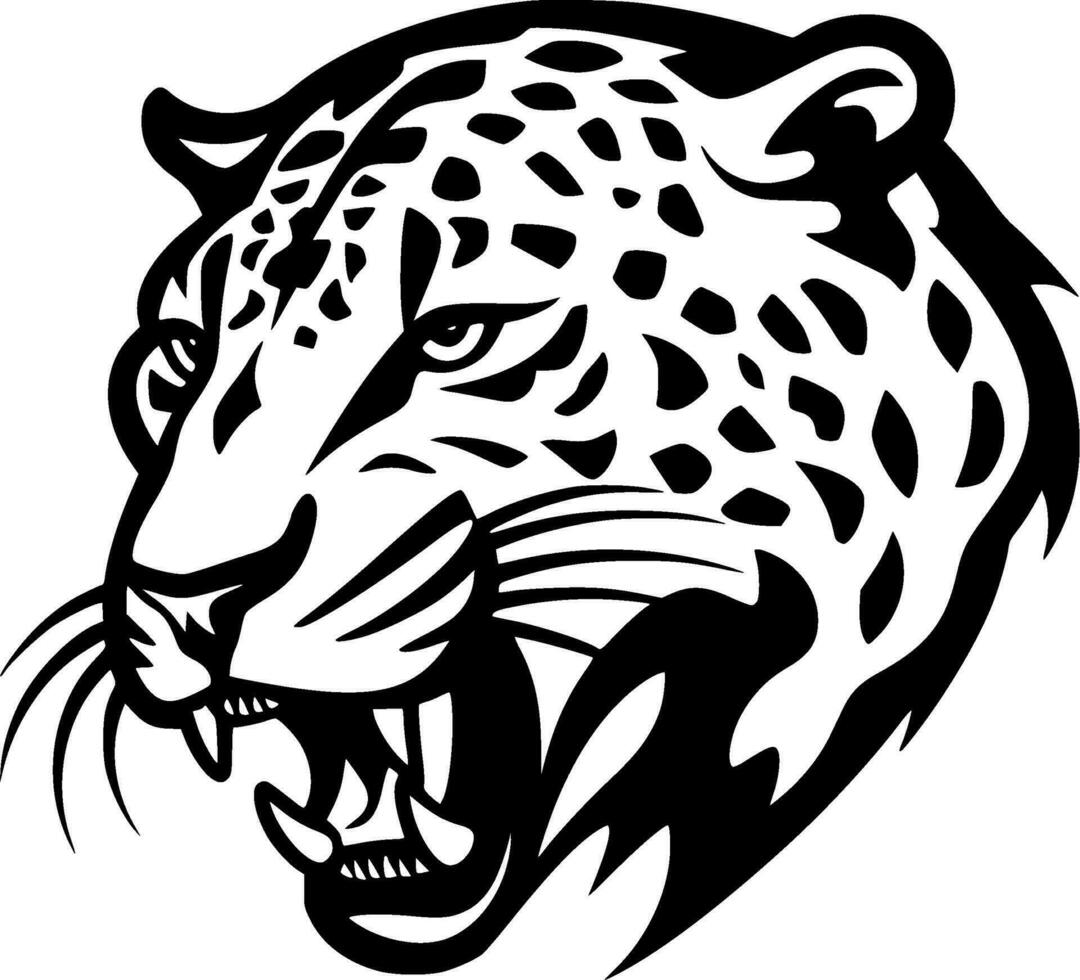 Leopard, Black and White Vector illustration
