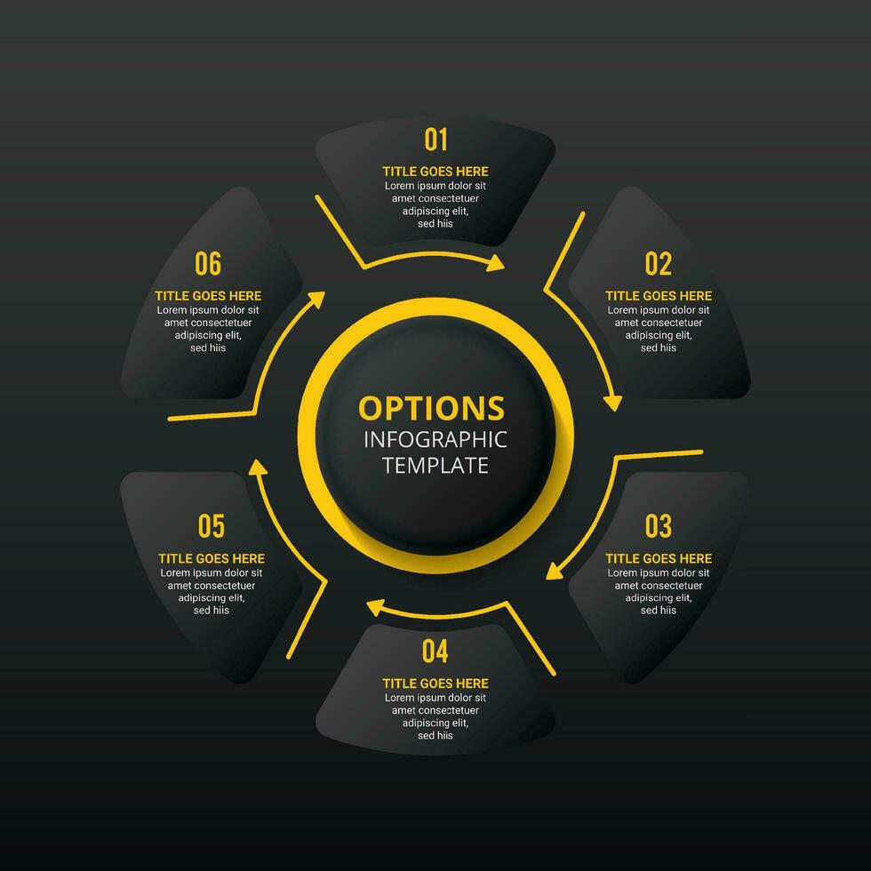Six 6 Options Circle Business Infographic Template Design vector