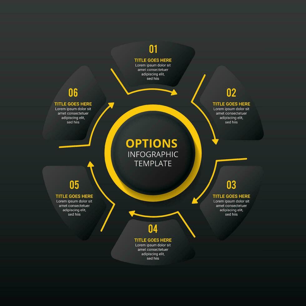 Six 6 Options Circle Business Infographic Template Design vector