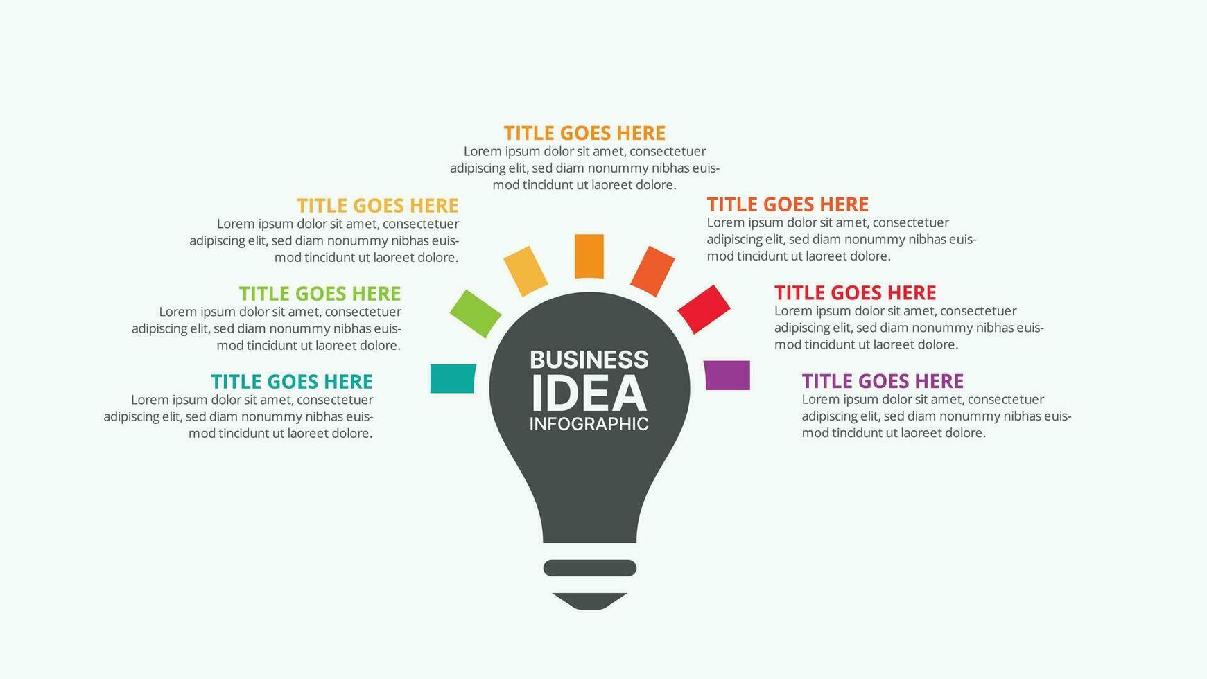 Creative Business Idea Infographic Design Template with 7 Options vector