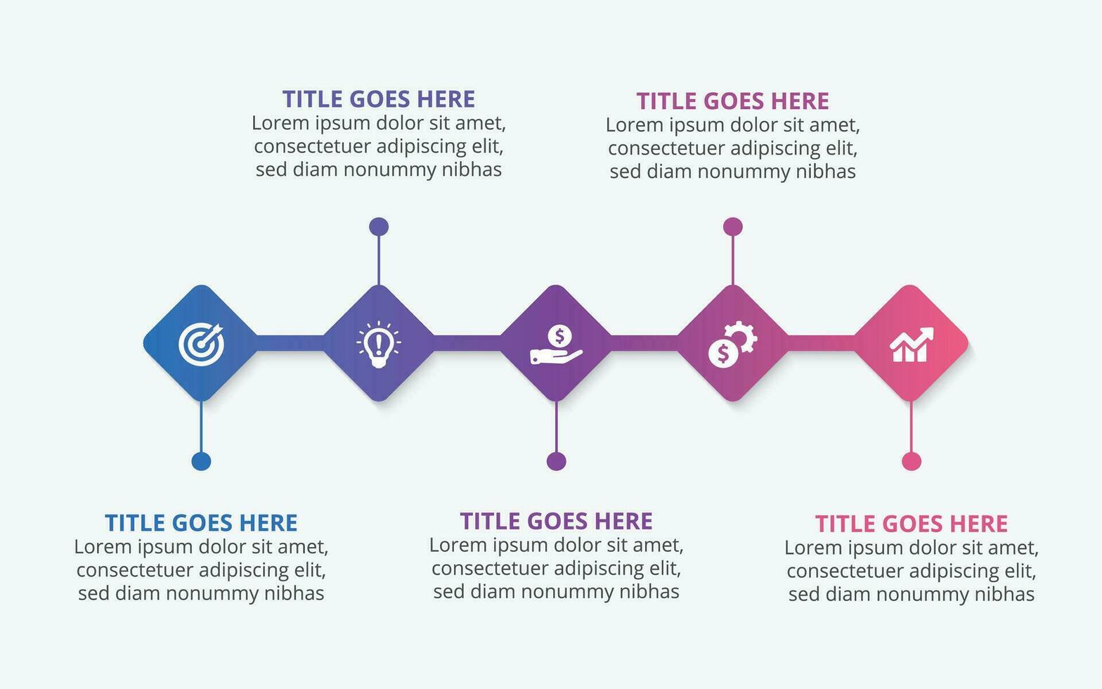 Five Steps Timeline Business Infographic Design Template vector