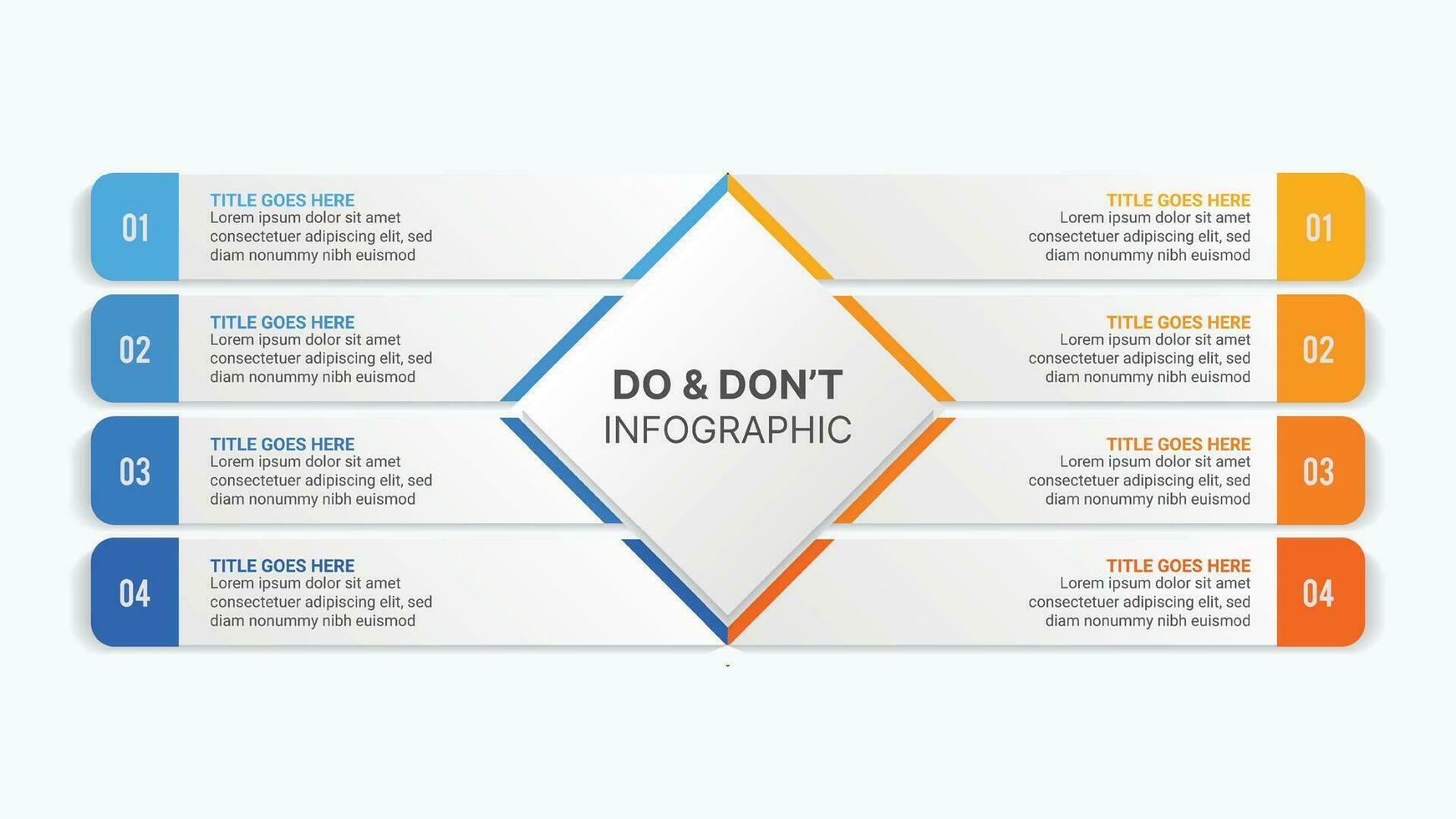 Process Workflow, Dos and Don'ts, Comparison Chart Infographic Template Design vector