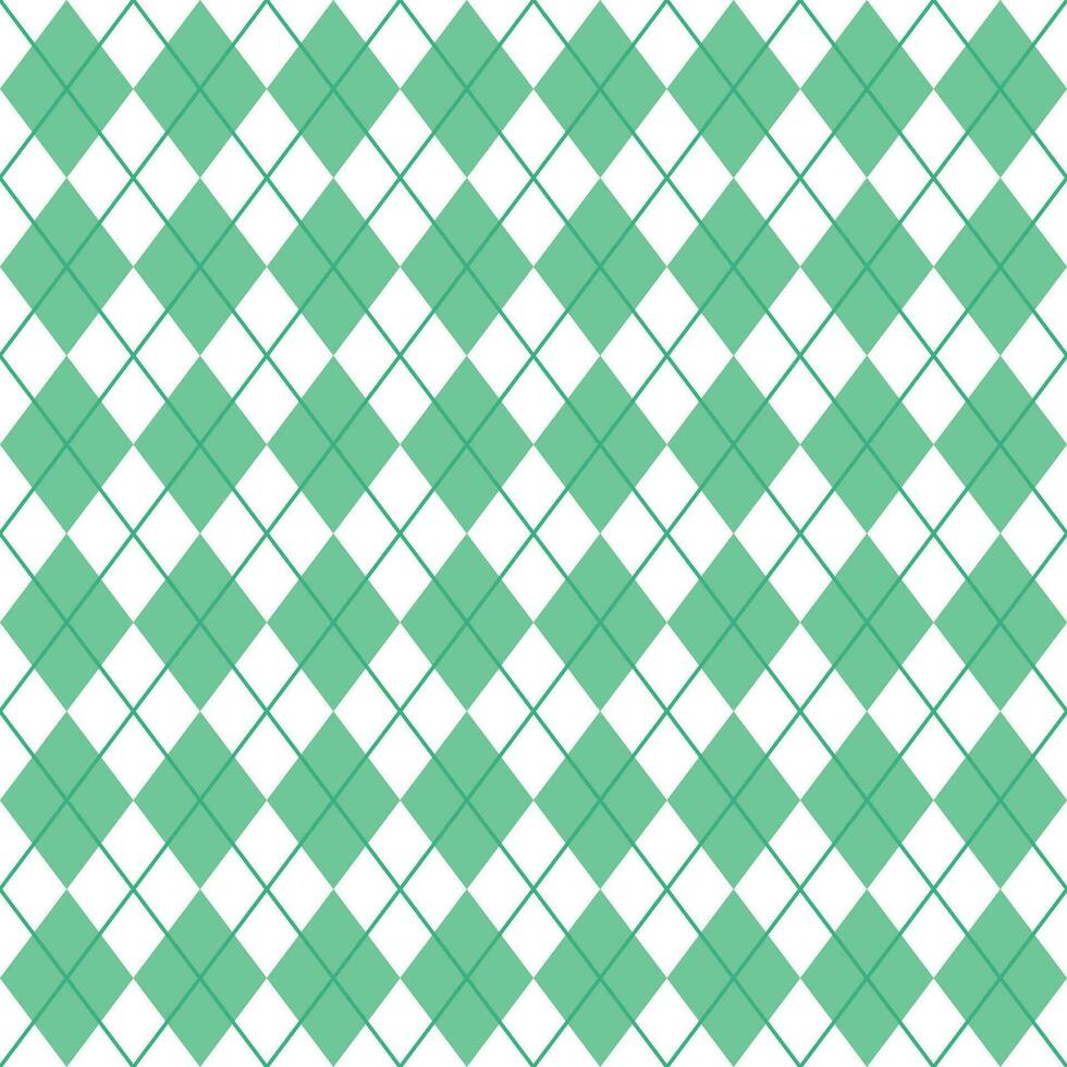 Green And White Seamless Argyle Pattern vector