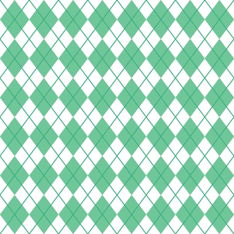 Green And White Seamless Argyle Pattern vector