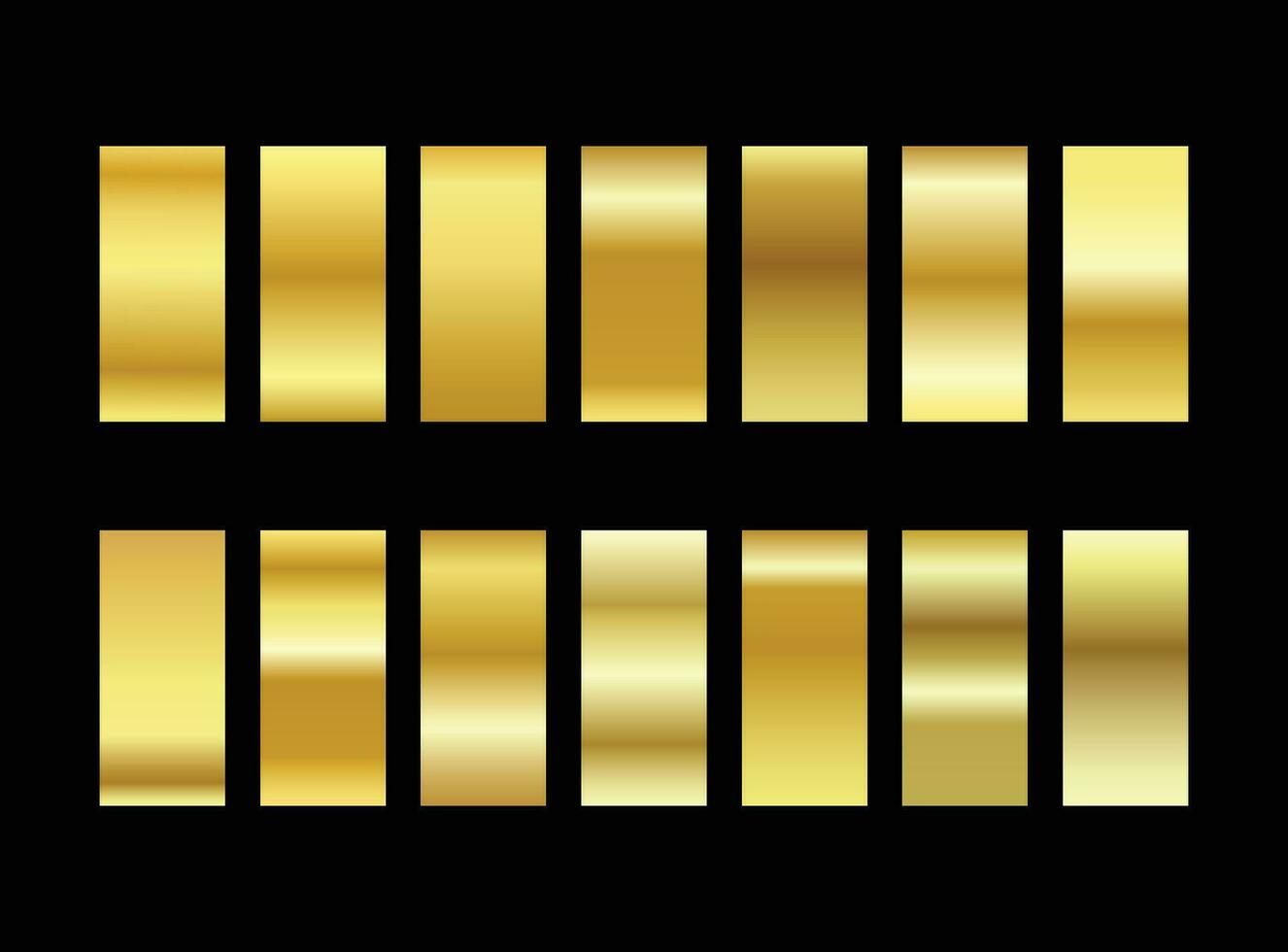 Simple gold gradient palette collection set vector