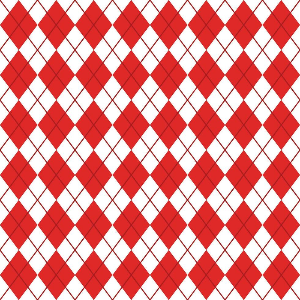Red And White Seamless Argyle Pattern vector
