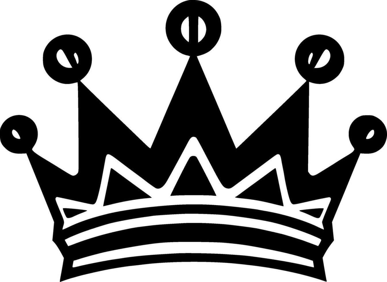 Crown - Black and White Isolated Icon - Vector illustration