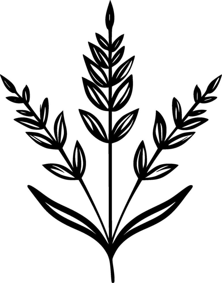 Lavender - Black and White Isolated Icon - Vector illustration