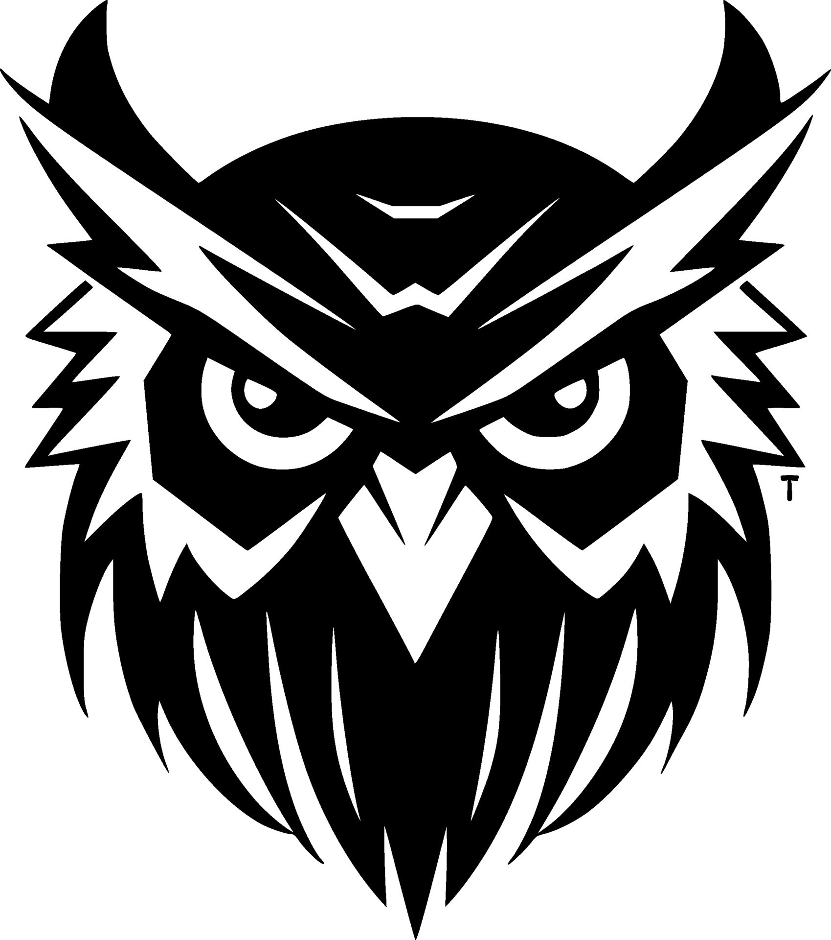 Owl, Black and White Vector illustration 26736321 Vector Art at Vecteezy