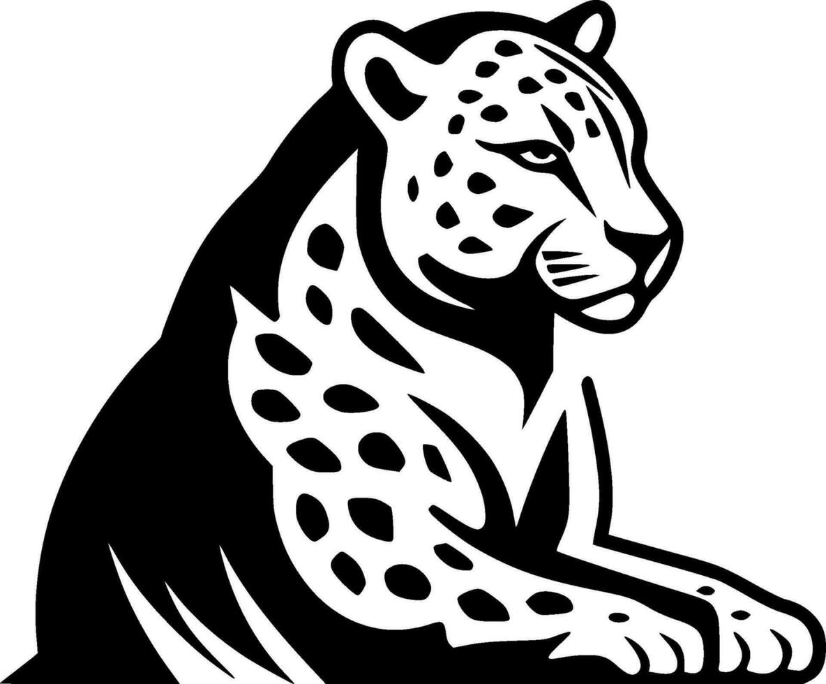 leopardo, minimalista y sencillo silueta - vector ilustración