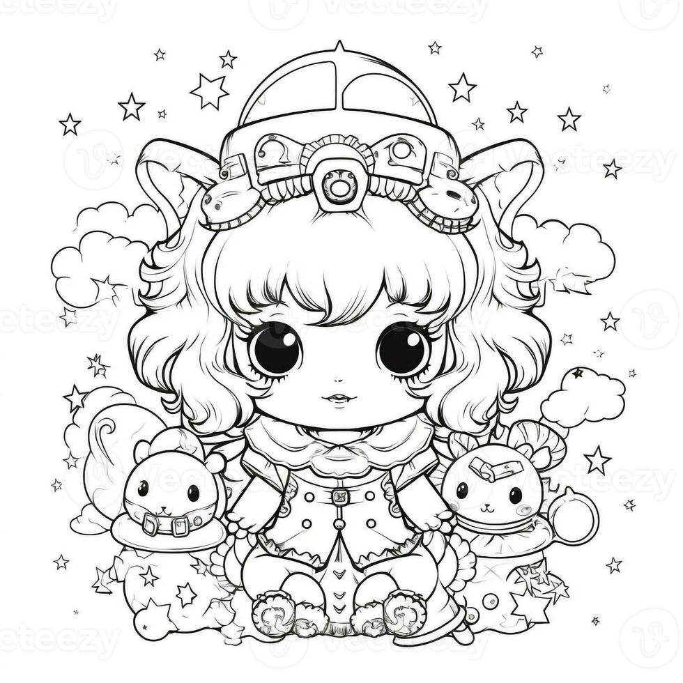 Kawaii Coloring Page photo