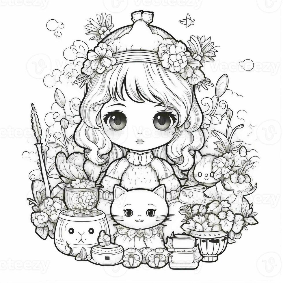 Kawaii Coloring Page photo