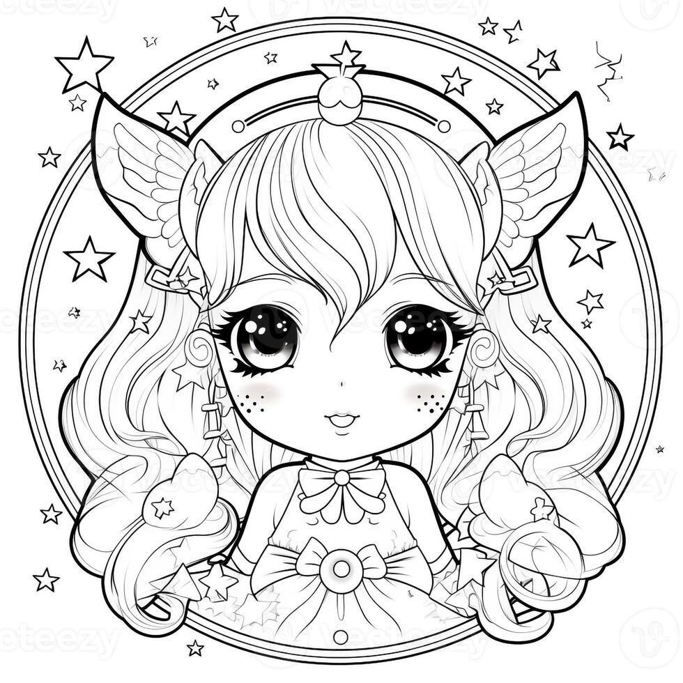 Kawaii Coloring Page photo