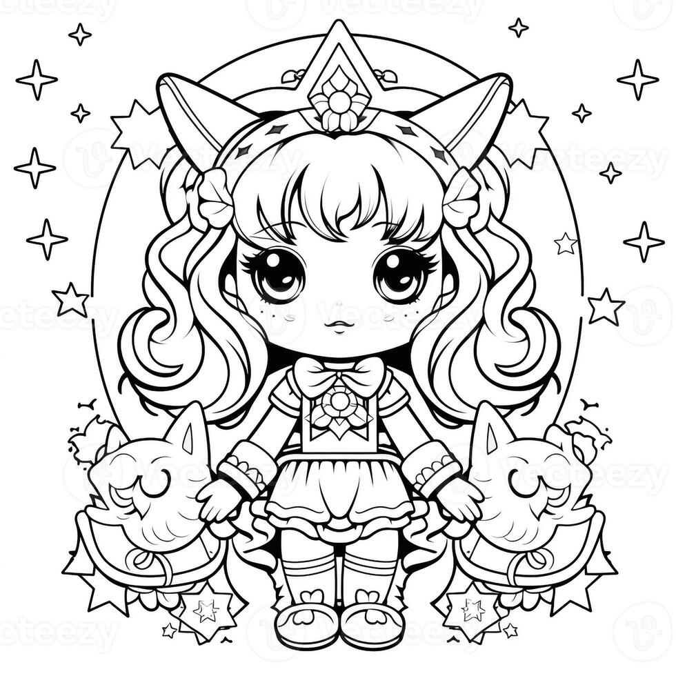 Kawaii Coloring Page photo