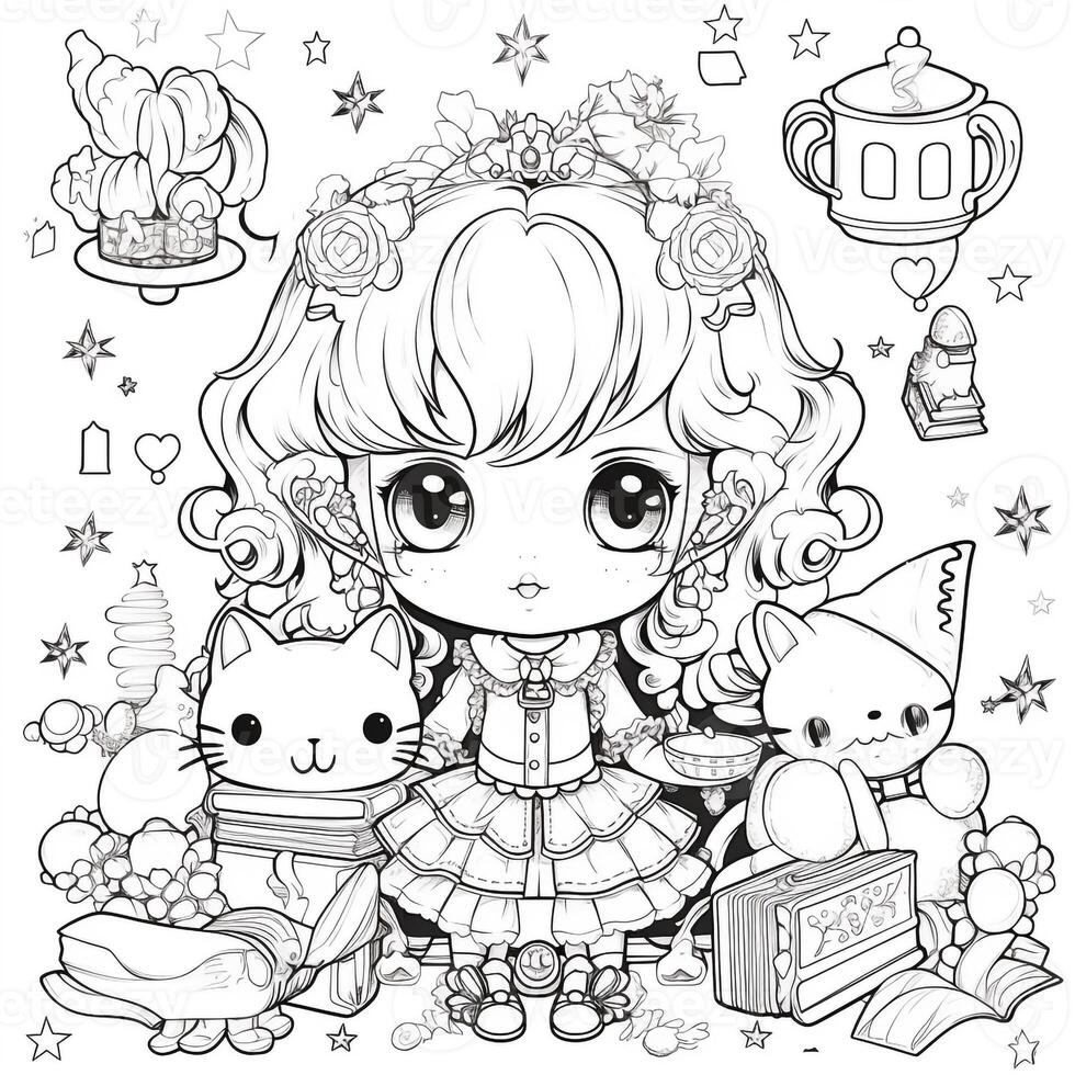 Kawaii Coloring Page photo