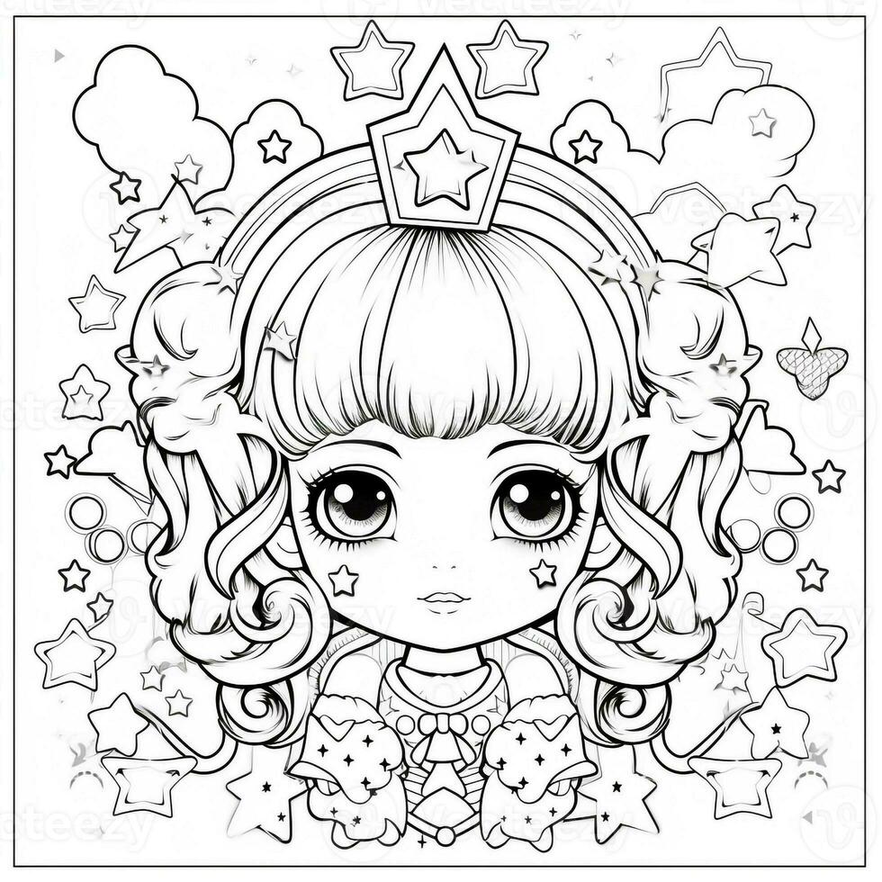 Kawaii Coloring Page photo