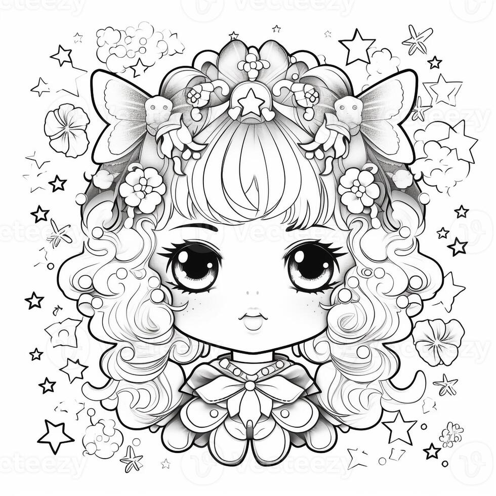 Kawaii Coloring Page photo