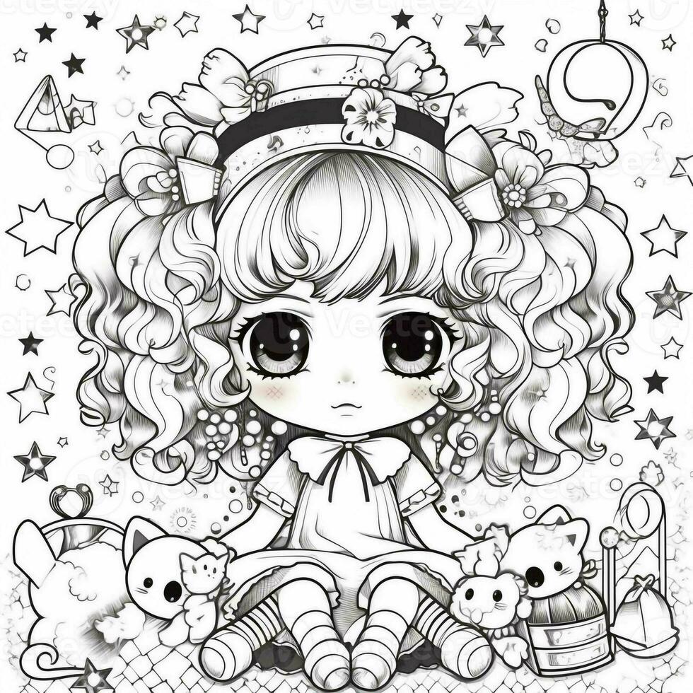 Kawaii Coloring Page photo