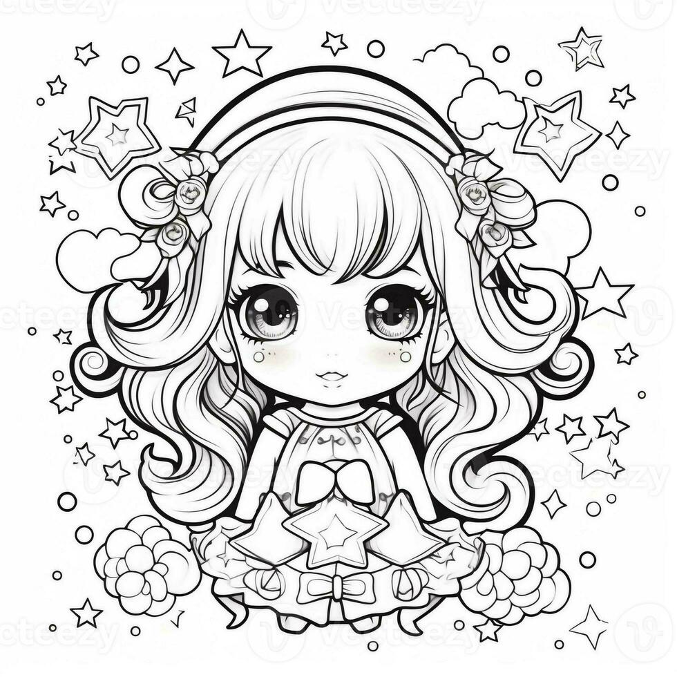 Kawaii Coloring Page photo