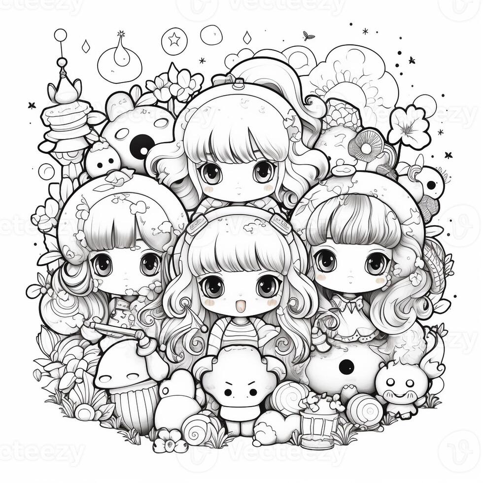 Kawaii Coloring Page photo