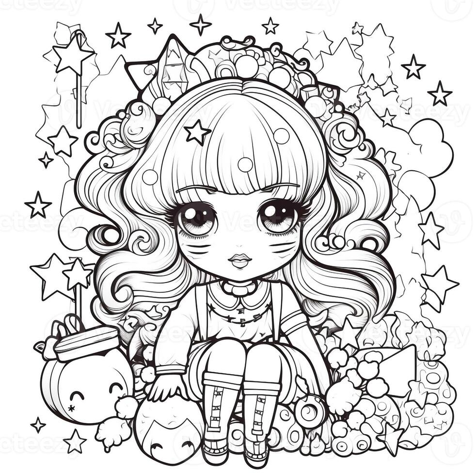 Kawaii Coloring Page photo