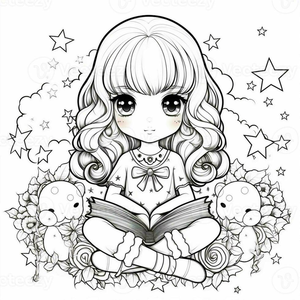 Kawaii Coloring Page photo