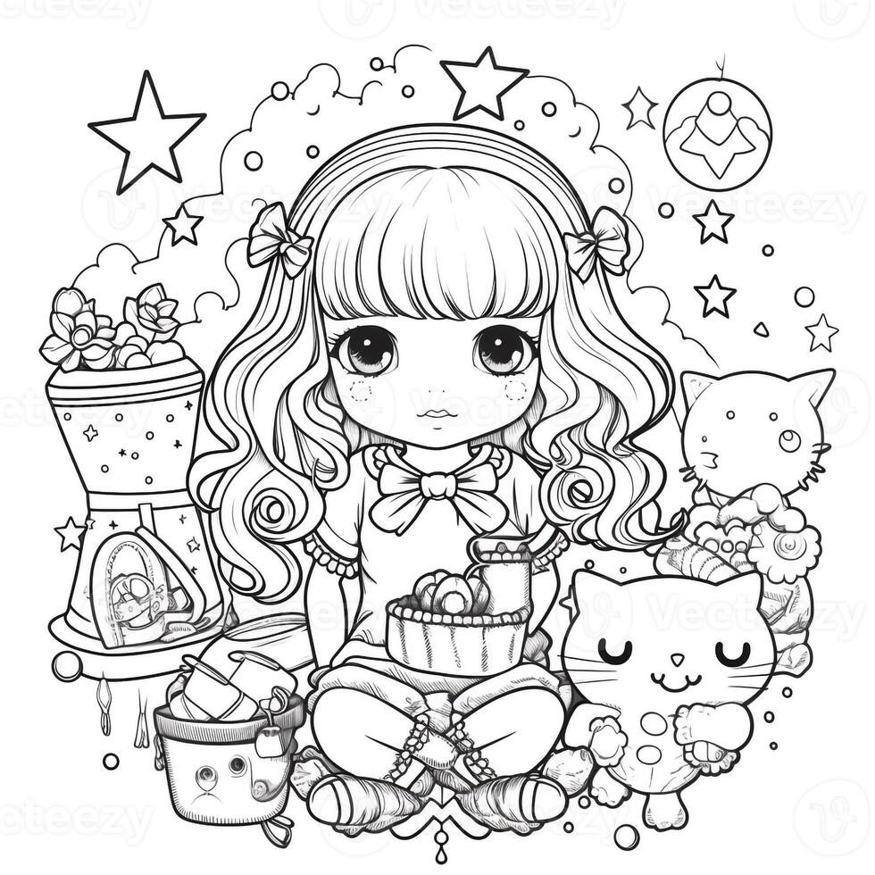 Kawaii Coloring Page photo