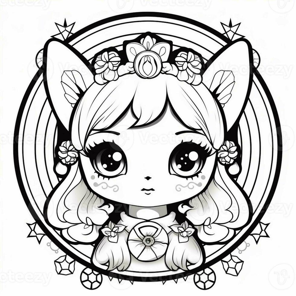 Kawaii Coloring Page photo