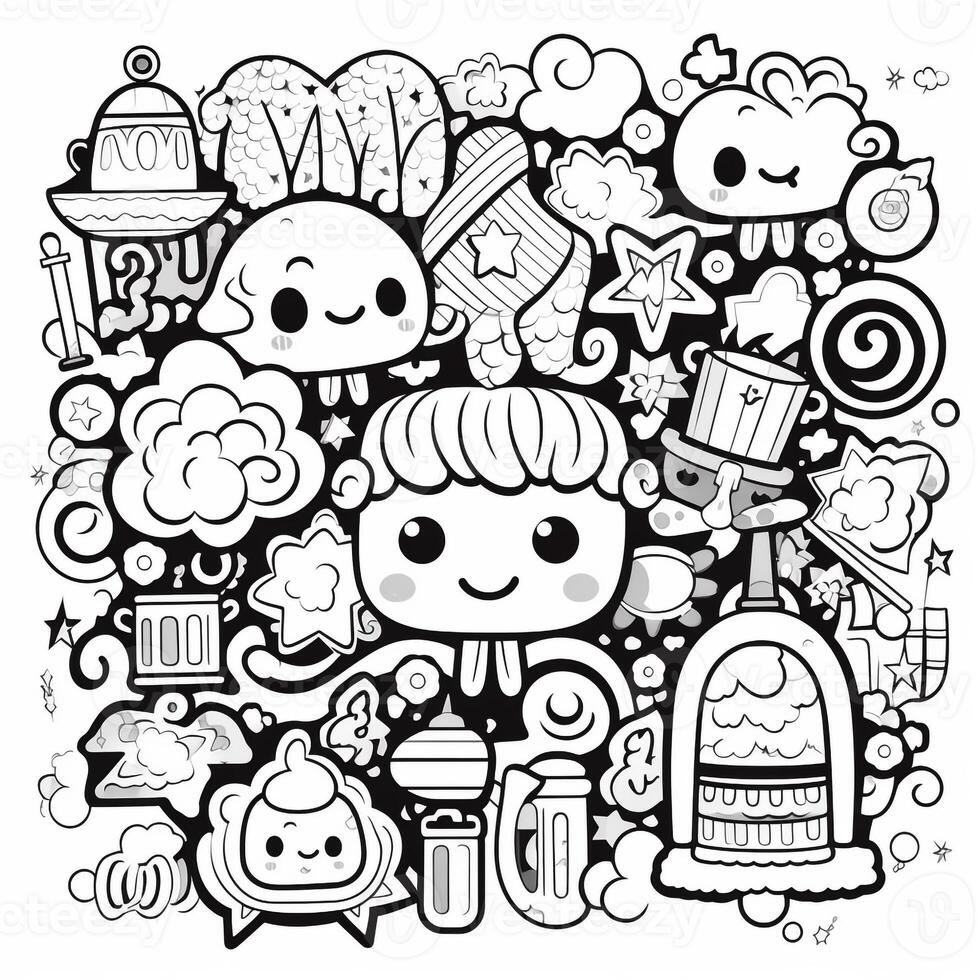 Kawaii Coloring Page photo