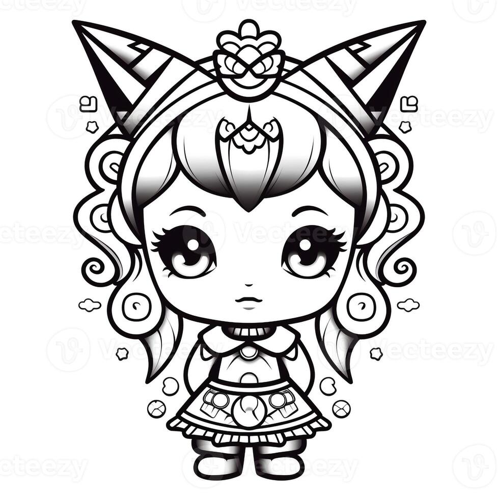 Kawaii Coloring Page photo