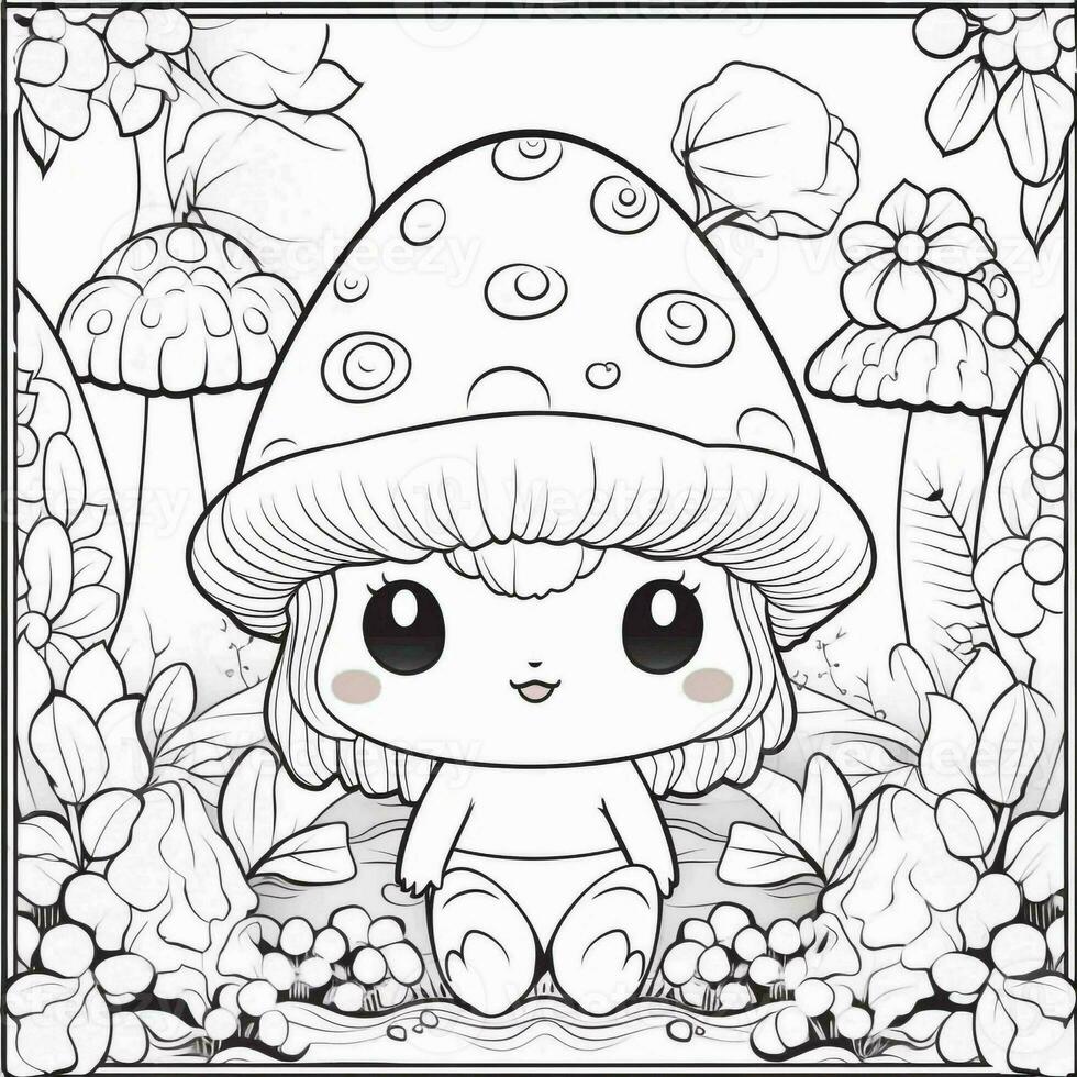 Kawaii Coloring Page photo