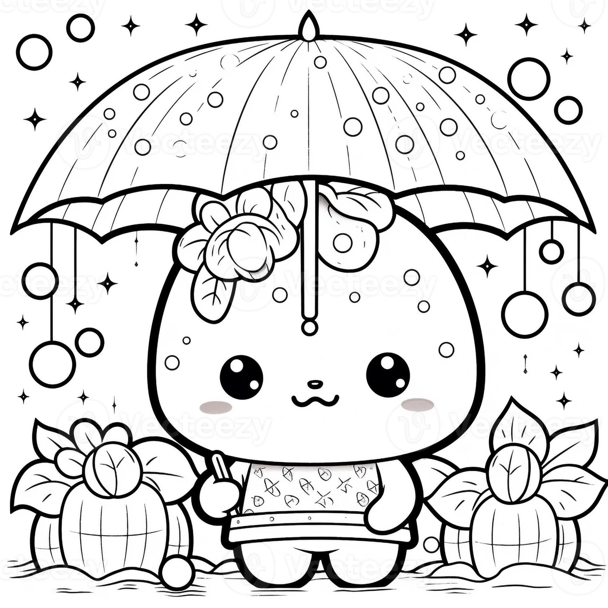 Kawaii Coloring Page Set, Cute Kawaii Coloring Pages For Kids And