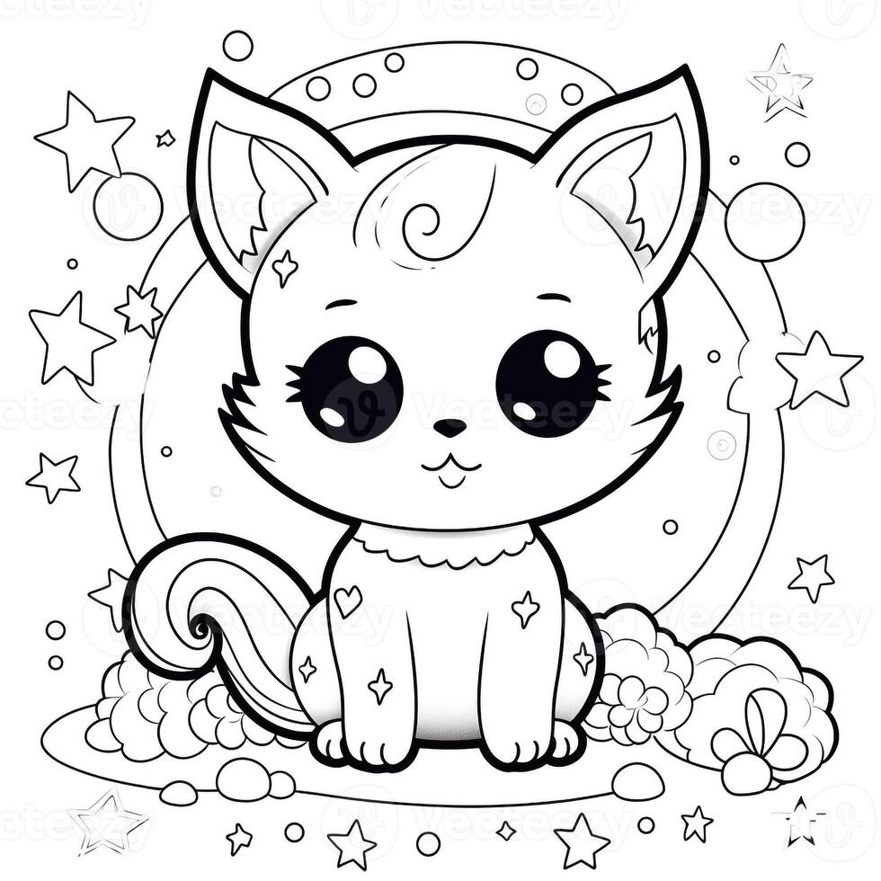 Kawaii Coloring Page 26737031 Stock Photo at Vecteezy