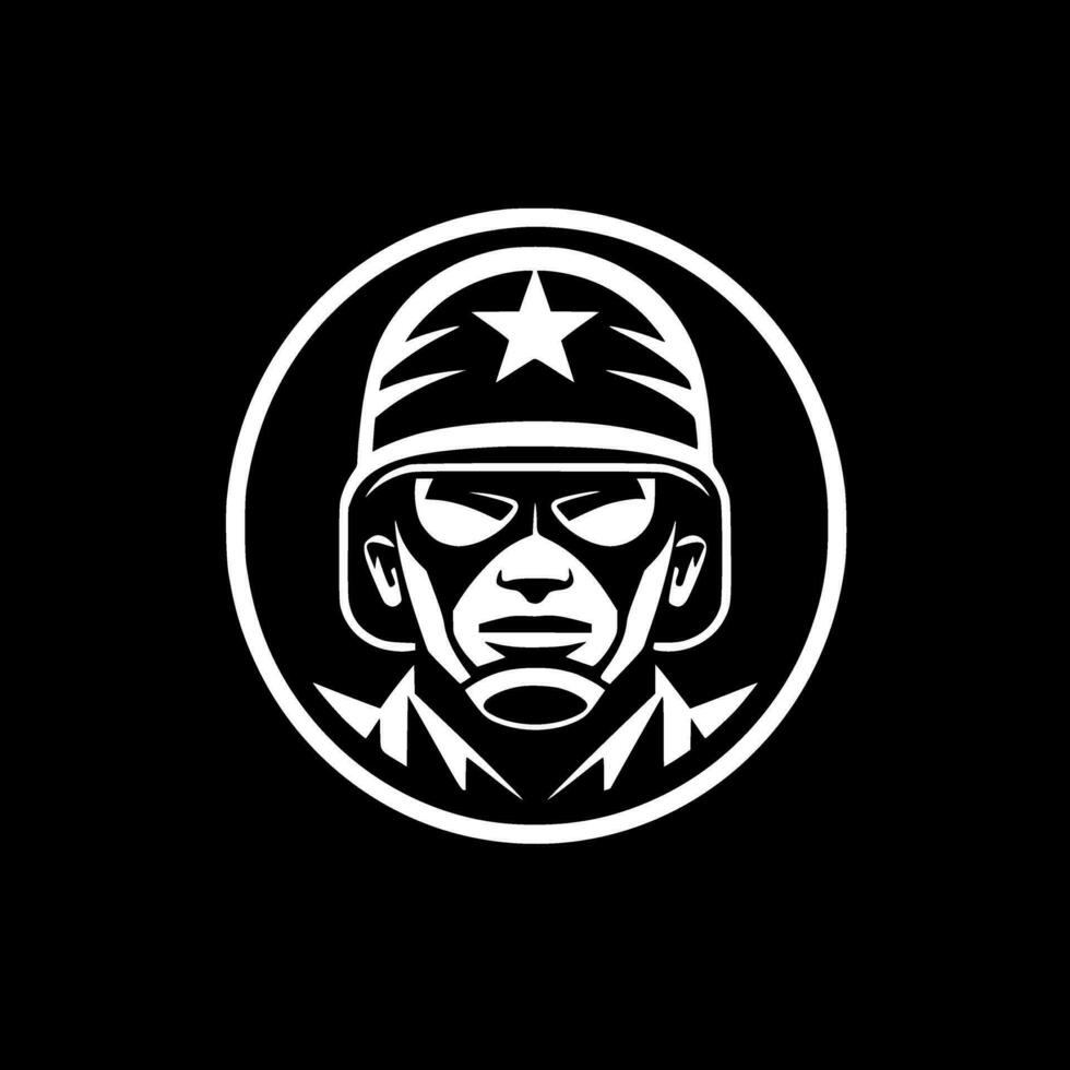 Military - Black and White Isolated Icon - Vector illustration