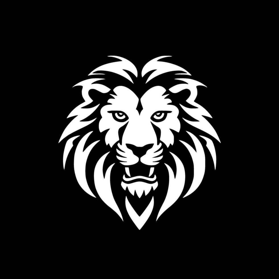 Lion, Black and White Vector illustration