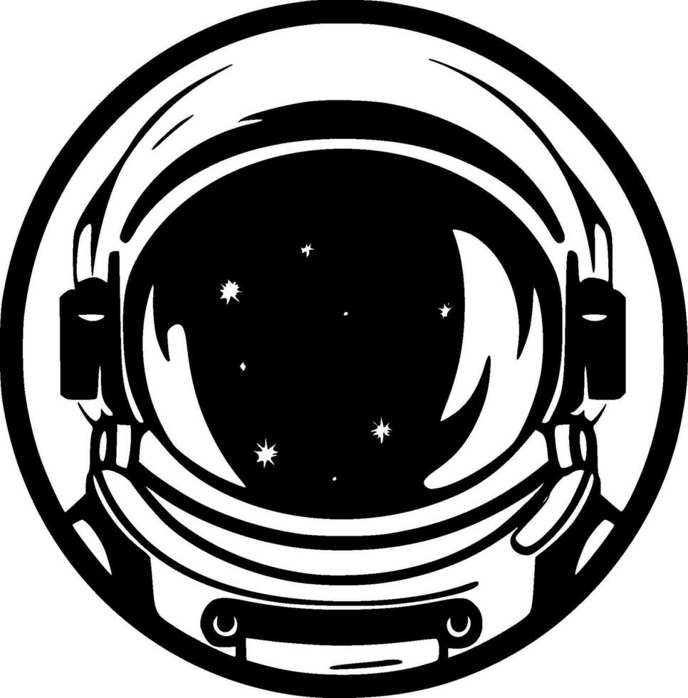 astronauta, negro y blanco vector ilustración