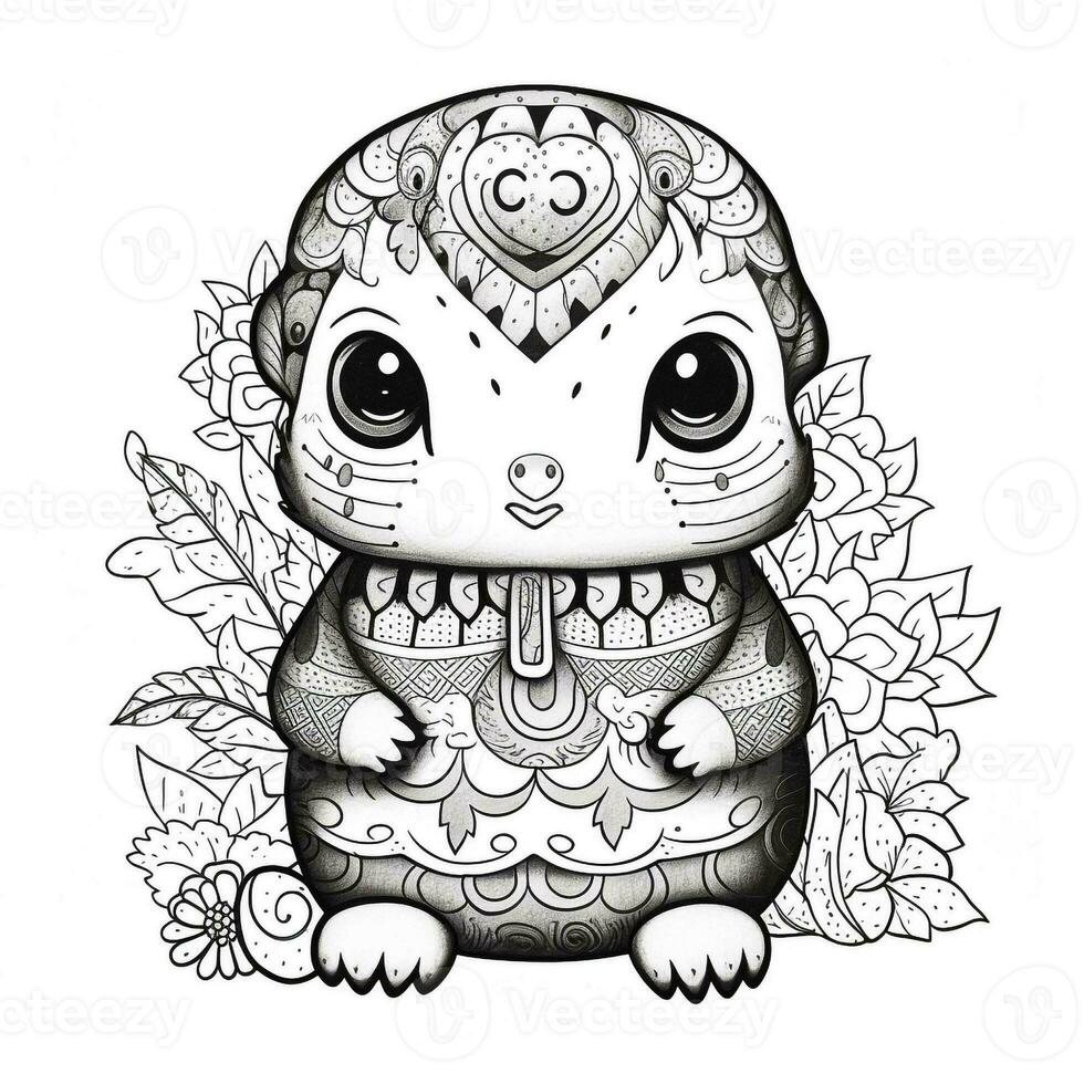 Kawaii Coloring Page photo