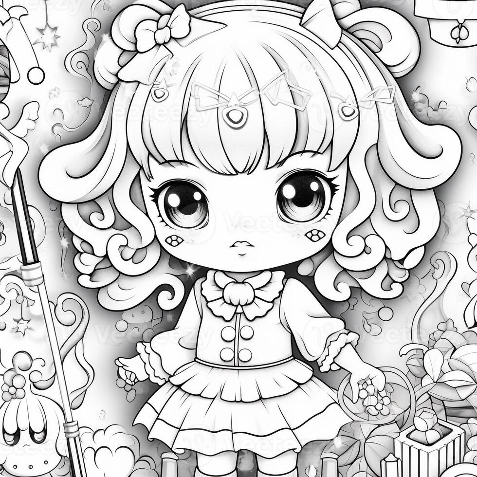 Kawaii Coloring Page photo