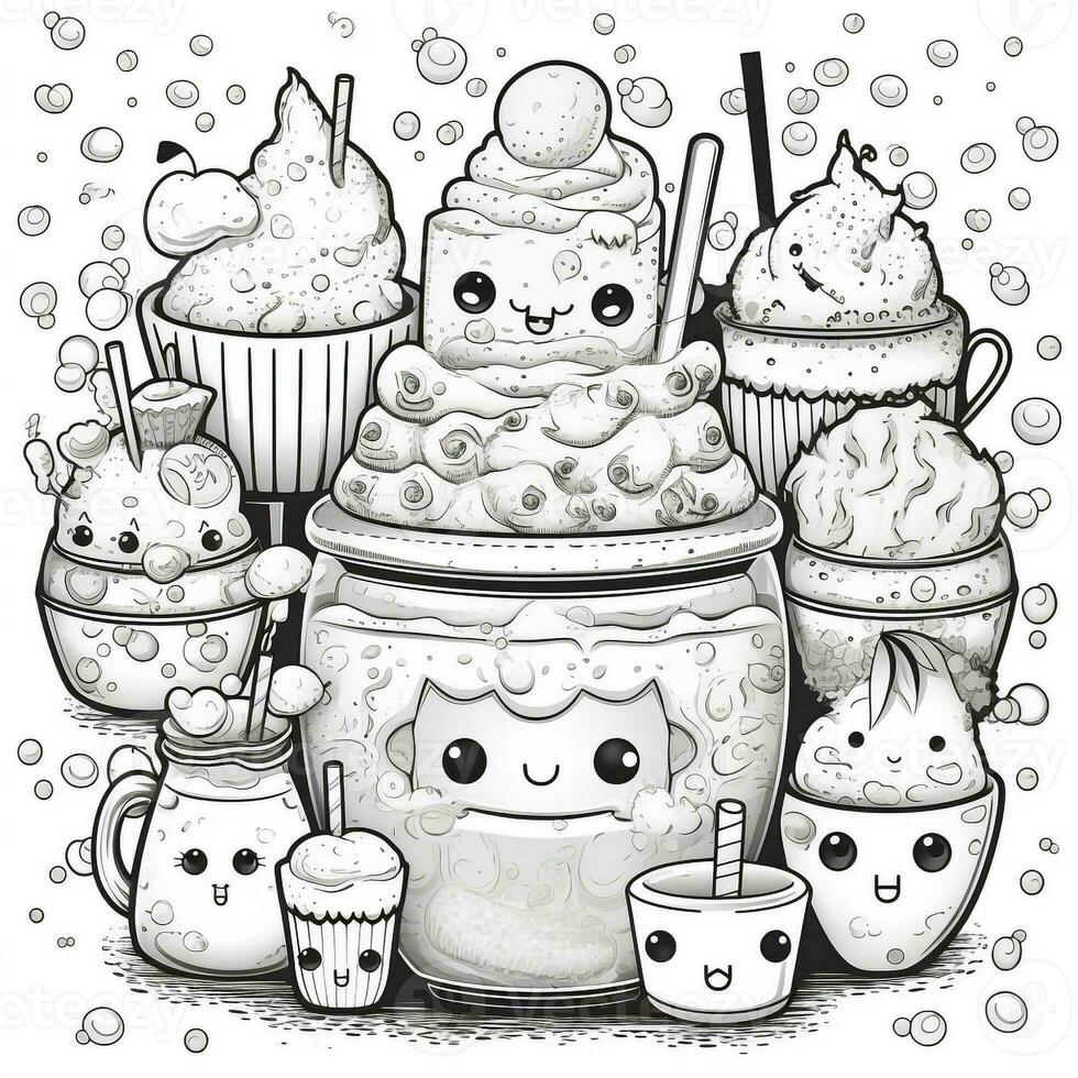 Kawaii Coloring Page photo