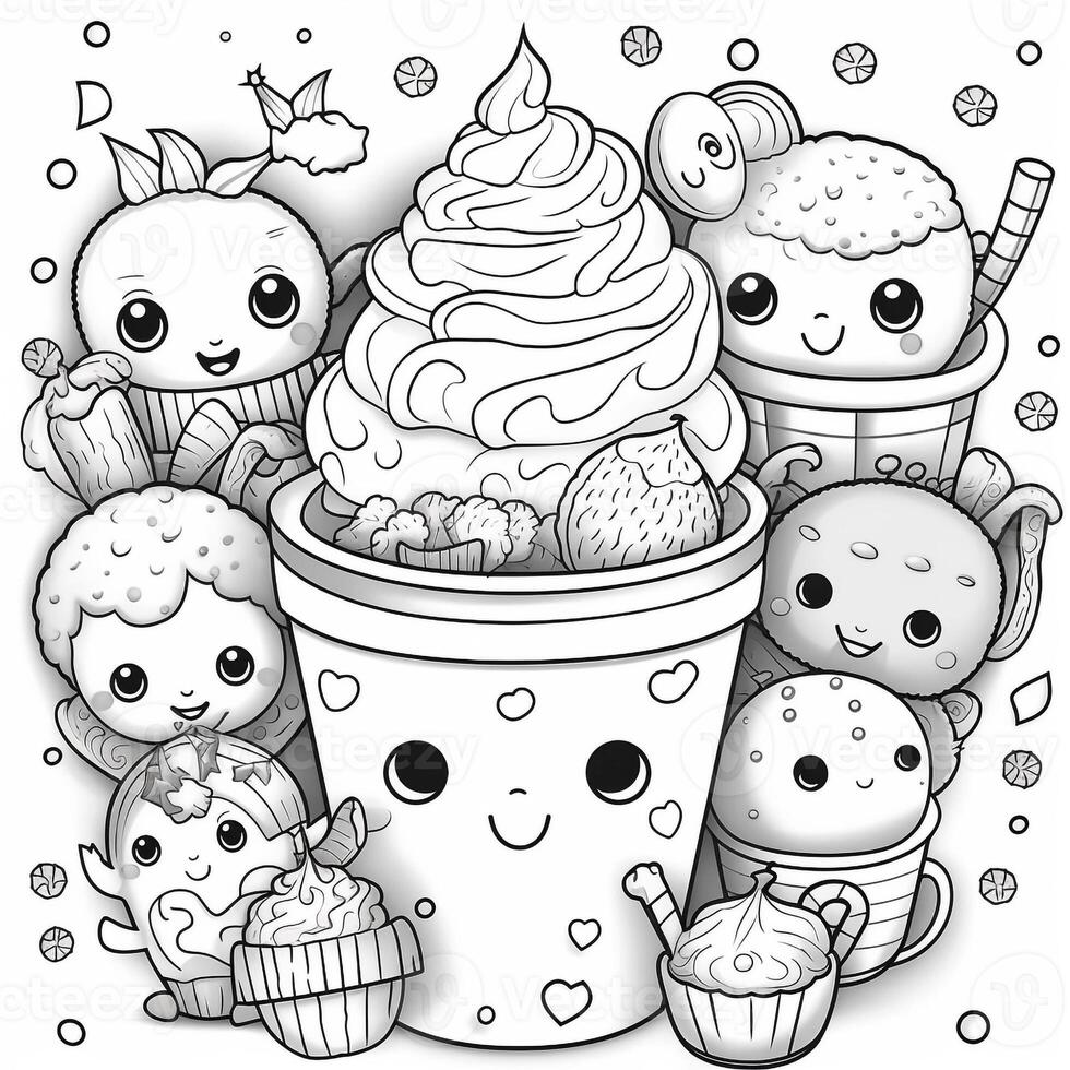 Kawaii Coloring Page photo