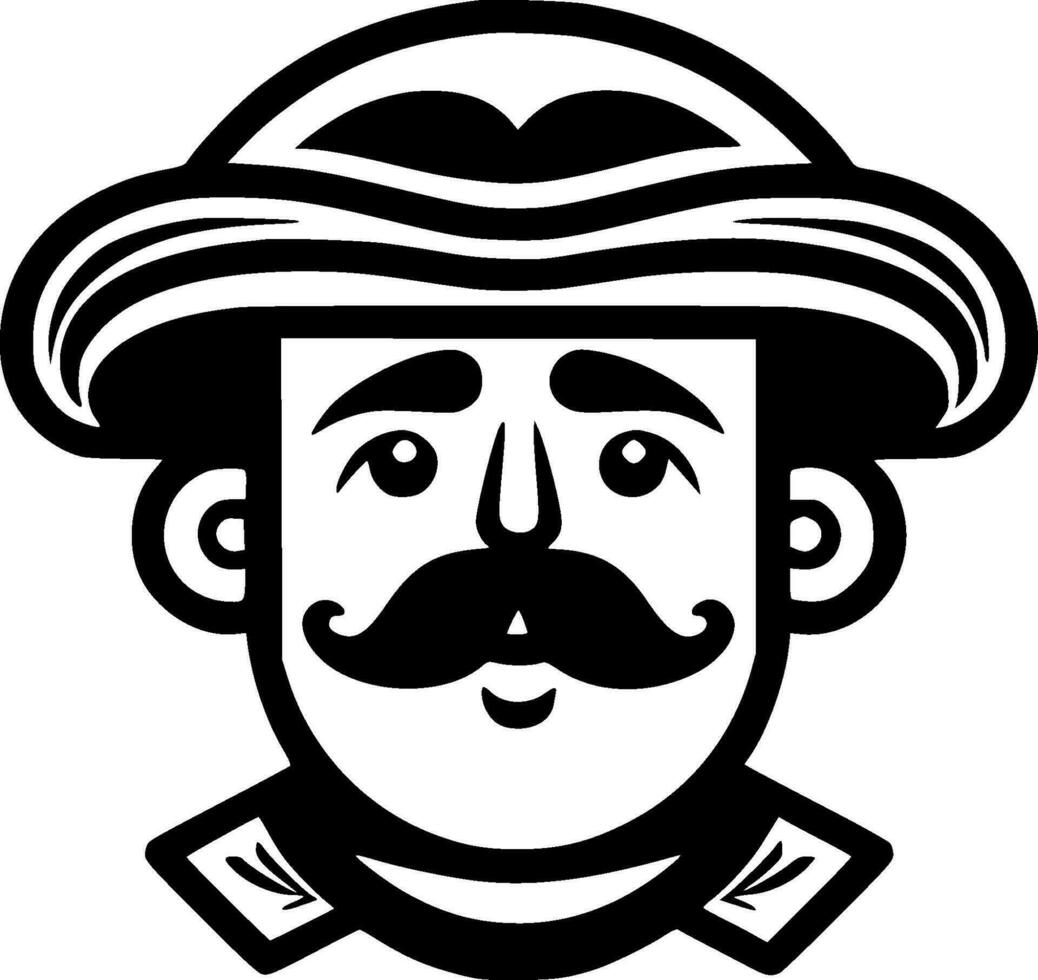 Mexican, Black and White Vector illustration