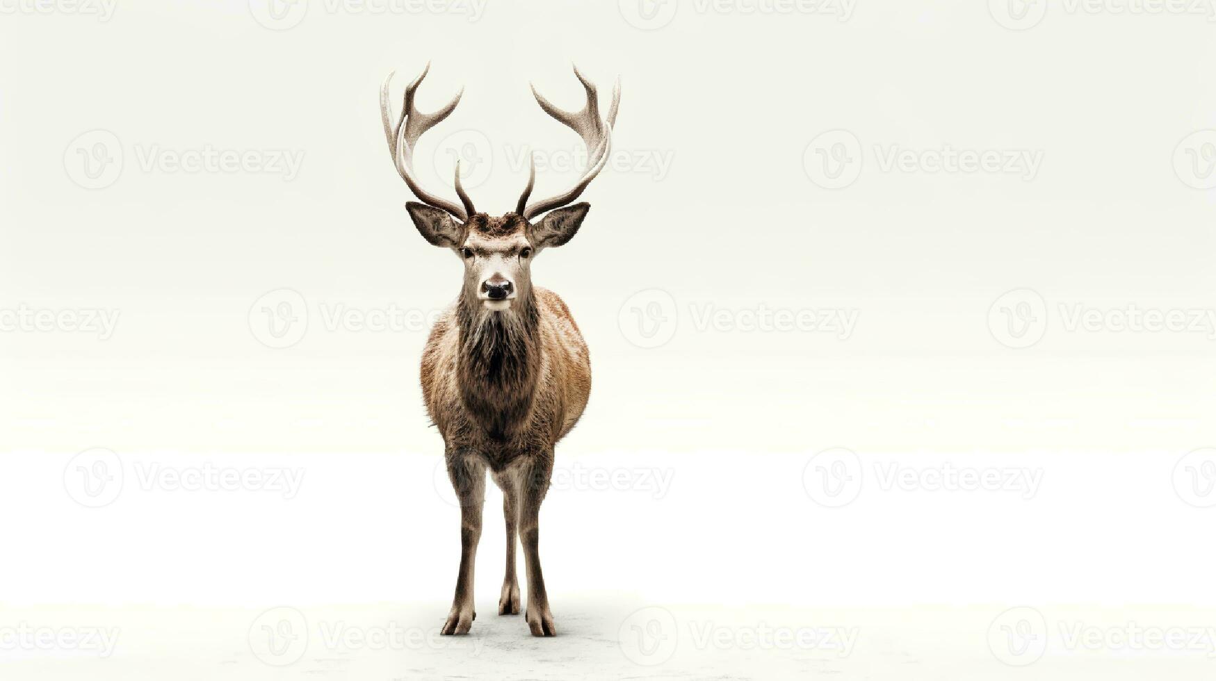 Photo of a deer on white background. Generative AI