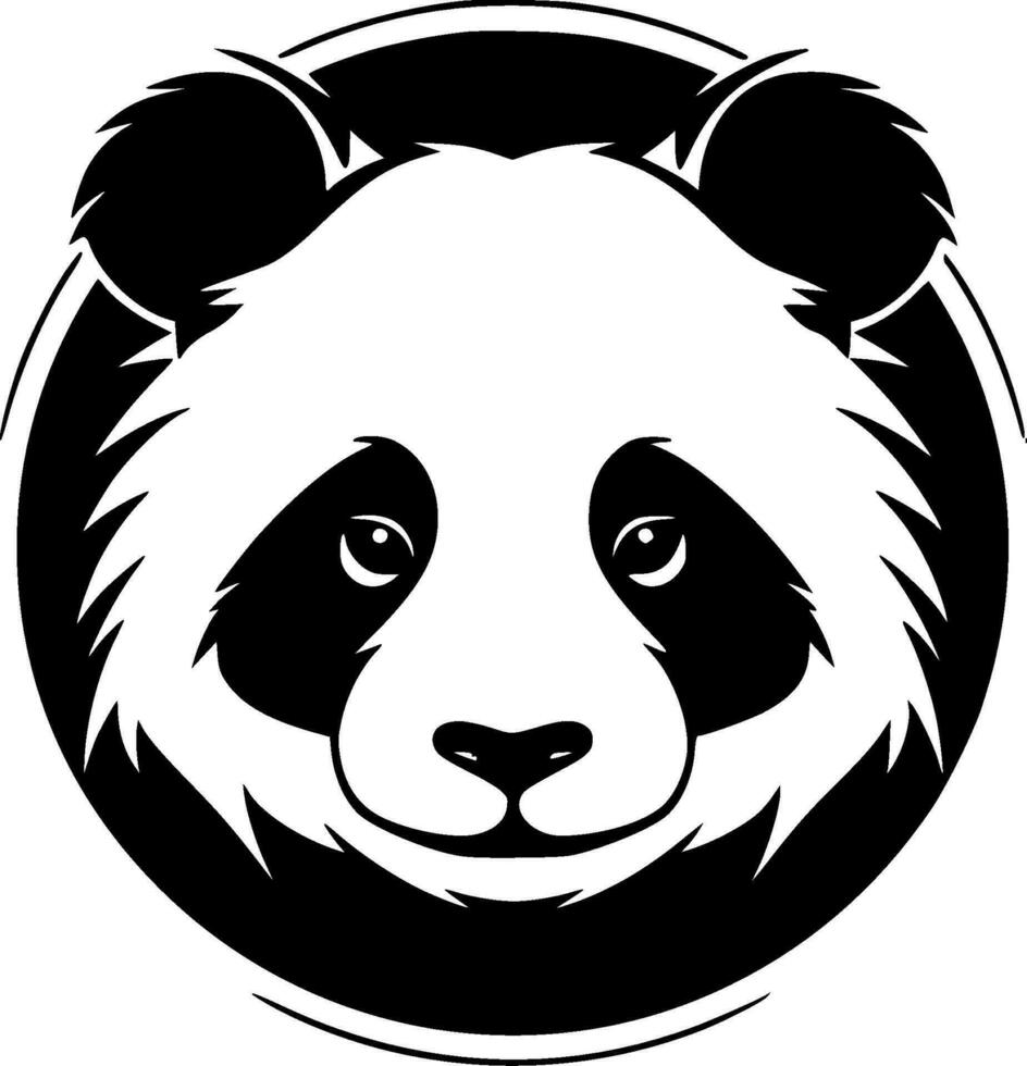 Panda, Minimalist and Simple Silhouette - Vector illustration