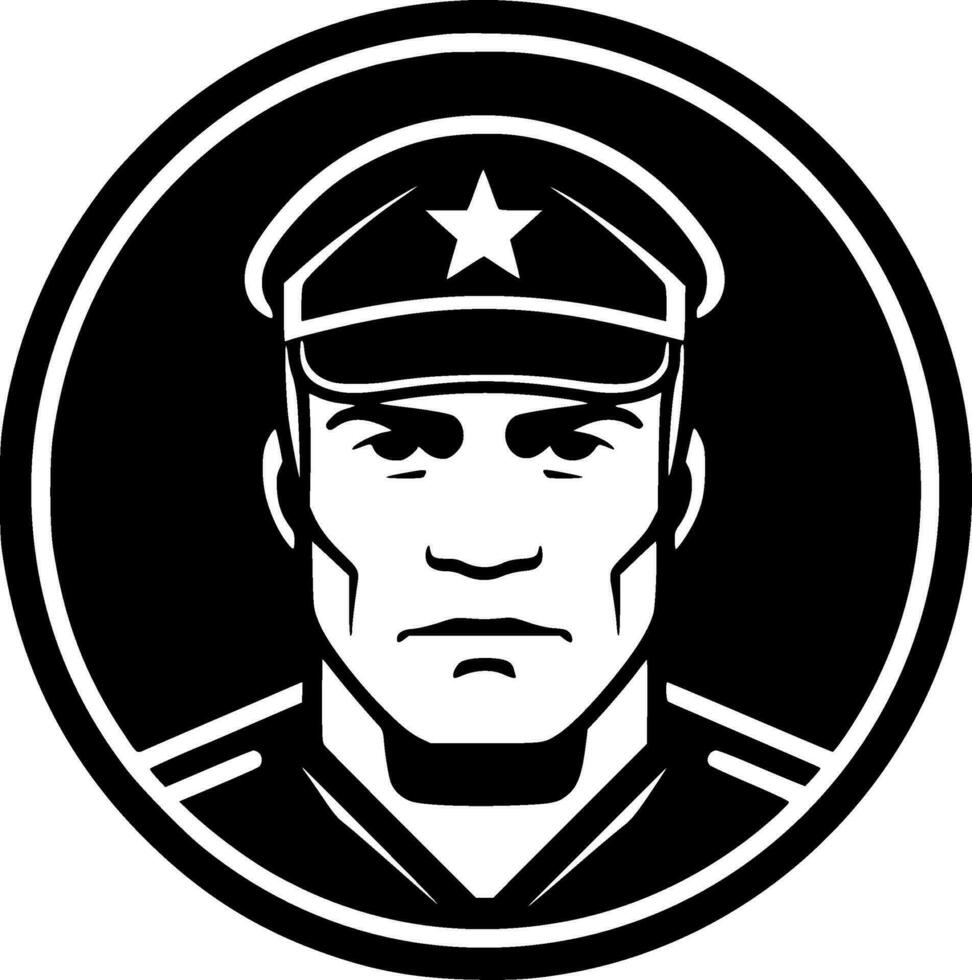 Military, Black and White Vector illustration