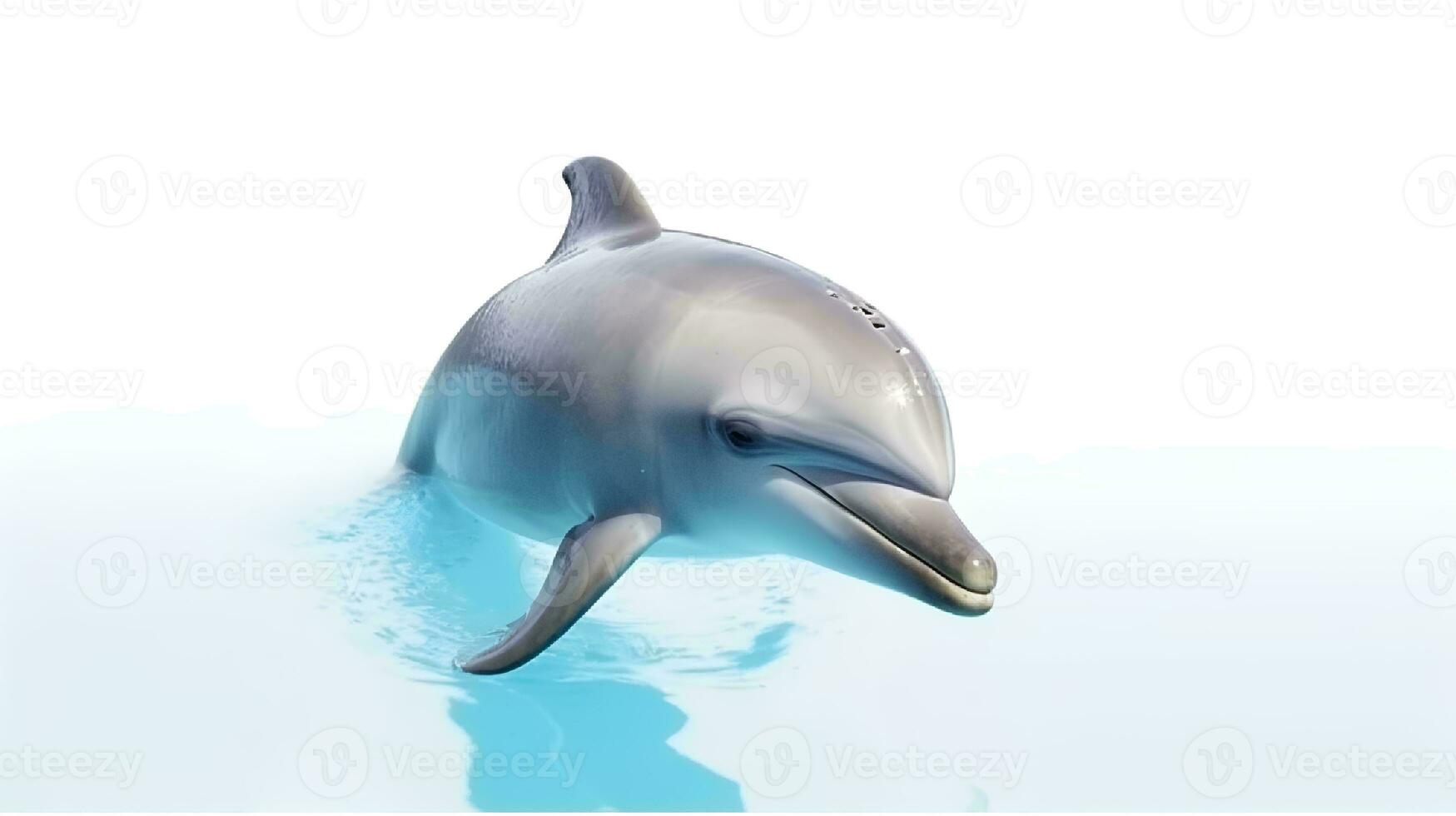 Photo of a dolphin on white background. Generative AI